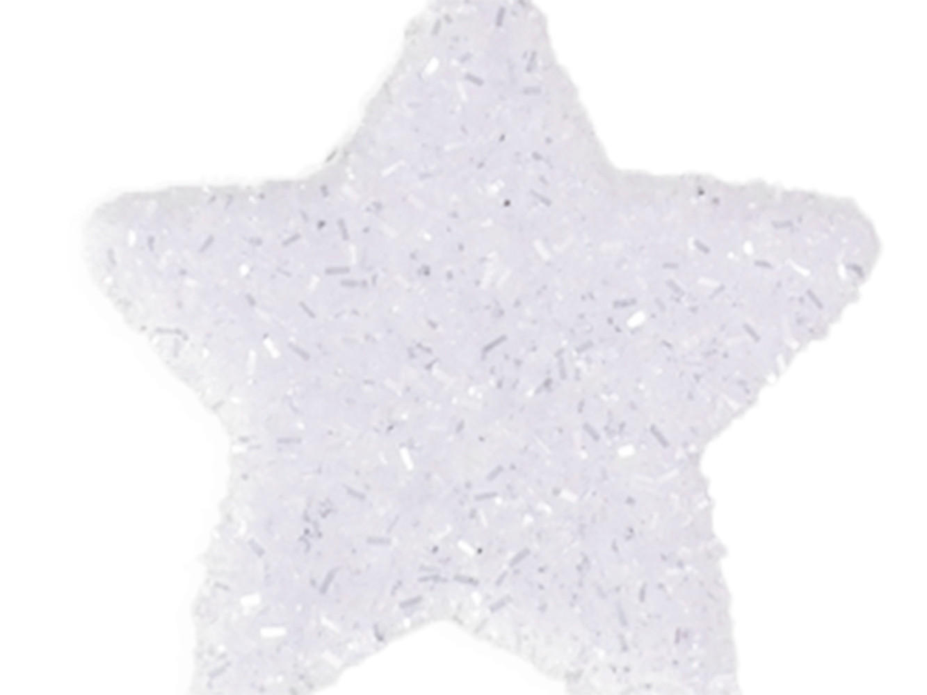 WEIHNACHTSBAUMSCHMUCK Stern mit Glitzer weiß 10 cm - Silberfarben/Weiß, Kunststoff (15/5/15cm) - LAALU