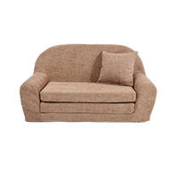 MINI-SOFA David - Ausklappbares Kindersofa aus Teddystoff in Puderbraun - Braun, Textil (78/45/40cm) - Fortisline