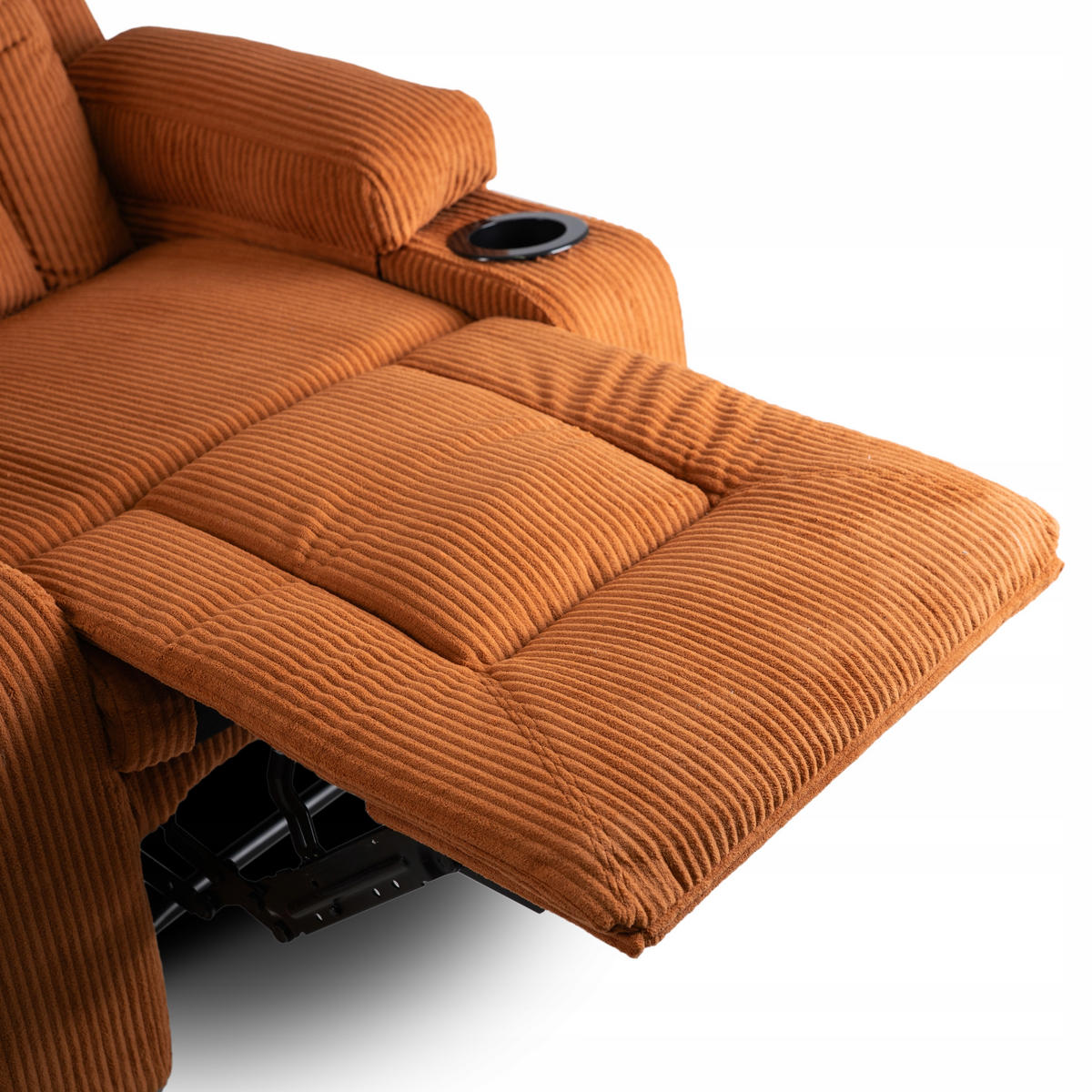 MASSAGESESSEL BOX 2 mit Fußhocker Cord Rost - Braun, Holz/Textil (87/101/85cm) - makarowski meble