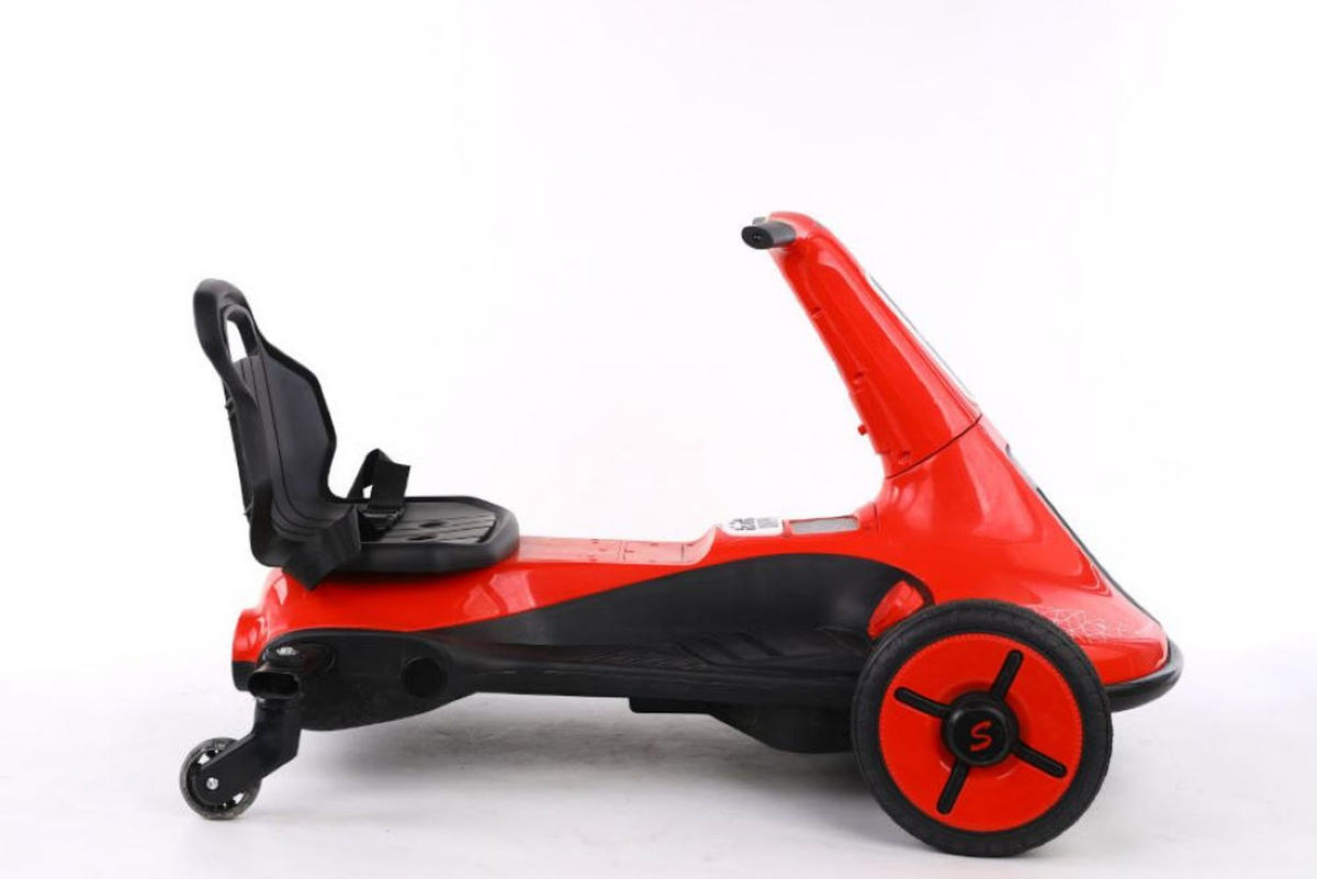 KINDER ELEKTRO-GOKART Drift Cart rot 12V 7Ah Akku, Bluetooth, USB-Anschluss, Hupe, Sicherheitsgurt - Rot, Kunststoff (103/74/59cm) - Es-Toys