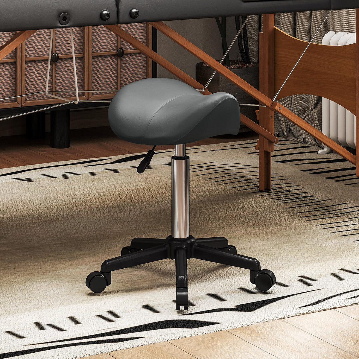 BÜROHOCKER DE-18025 höhenverstellbar 45-57 cm, ergonomisch Grau - Grau, Metall (47/57/48cm) - ComfortXL