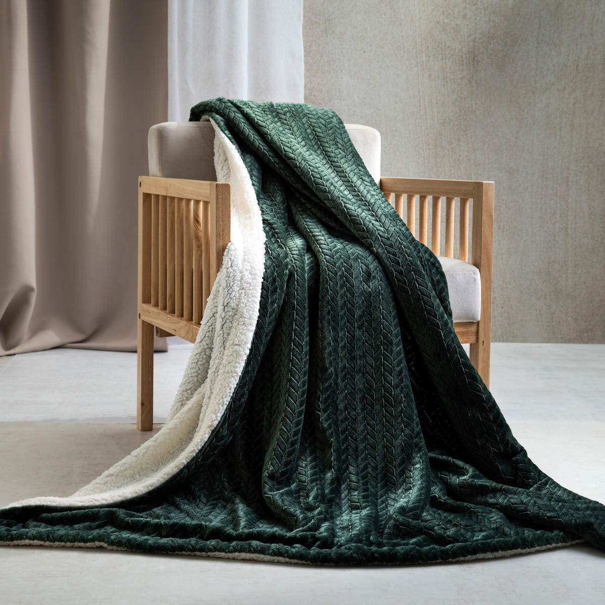DECKE Laren grün 150/200 cm - Grün, Textil (150/200cm) - Homla