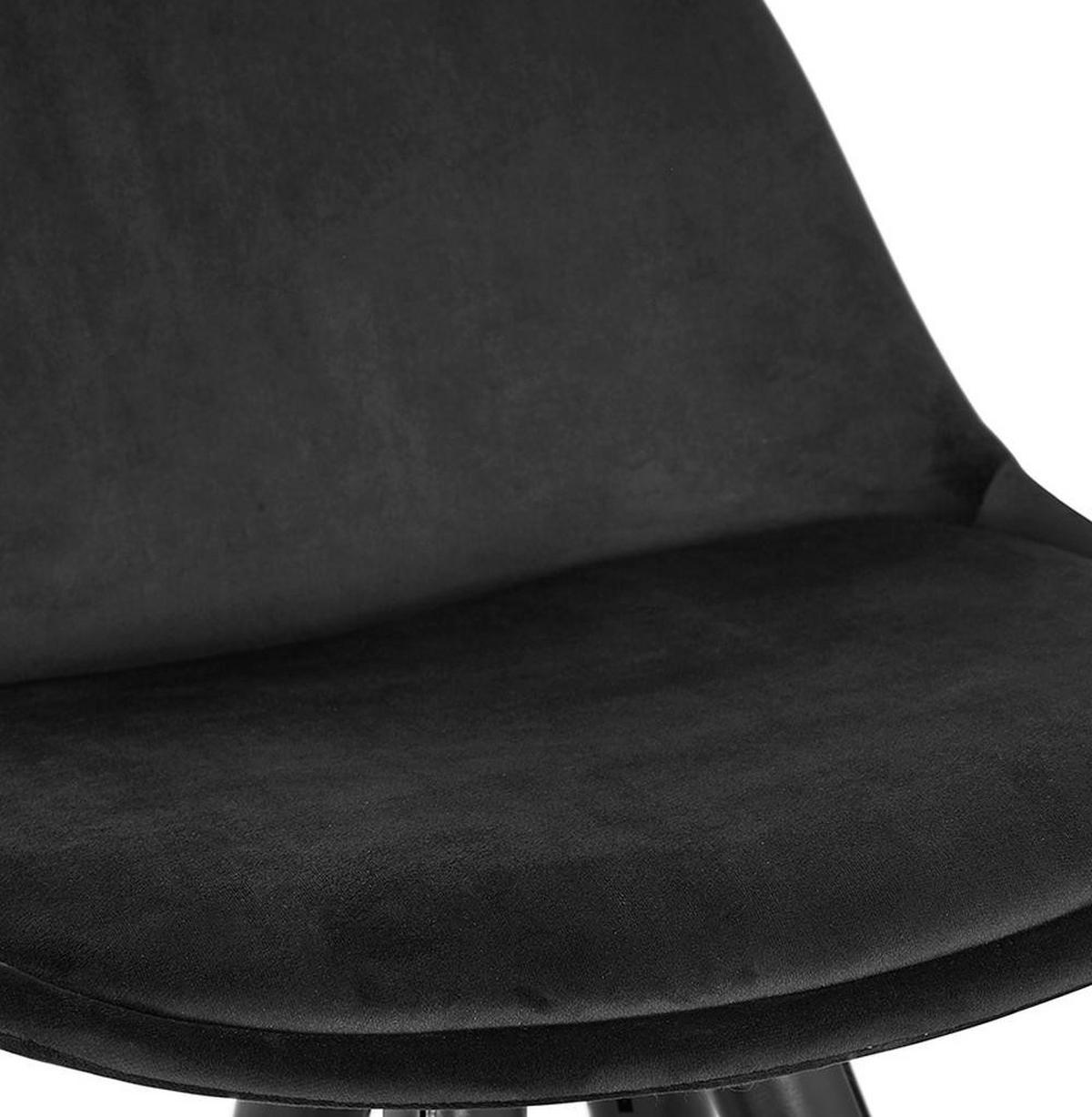 BARHOCKER Samt Holzbeine Sitzhöhe 75cm Eleganter Stil LURALI, Schwarz 41x41x97 cm - Schwarz, Buchenholz/Textil (41/97/41cm) - KADIMA DESIGN