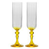 SEKTGLÄSER, 2er-Set, 200 ml - Gelb, Glas (0.2L) - Krosno Glass