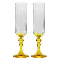 SEKTGLÄSER, 2er-Set, 200 ml - Gelb, Glas (0.2L) - Krosno Glass