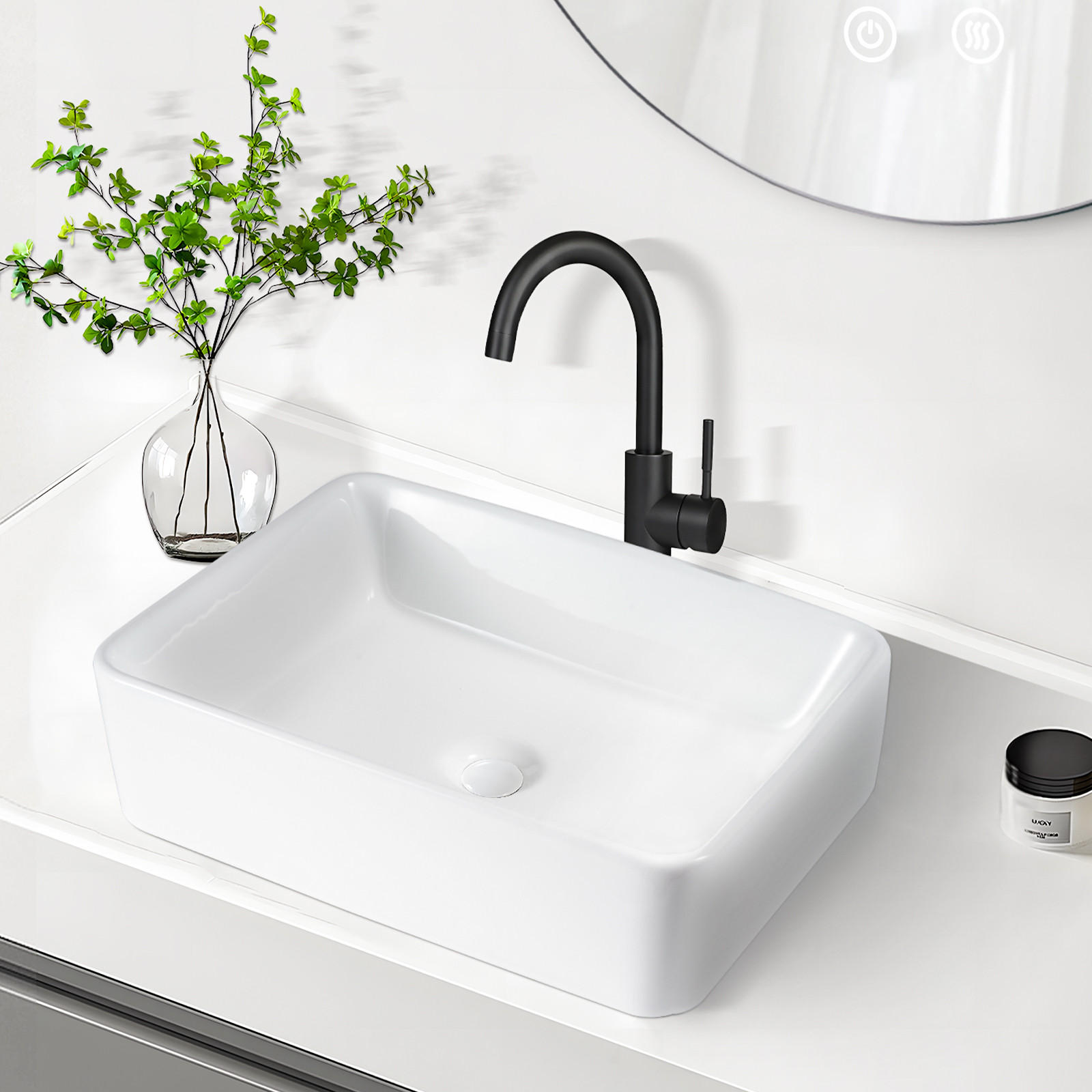 WASCHBECKEN Weiß 22/10/40 - Weiß, Keramik (22/10/40cm) - ZMH