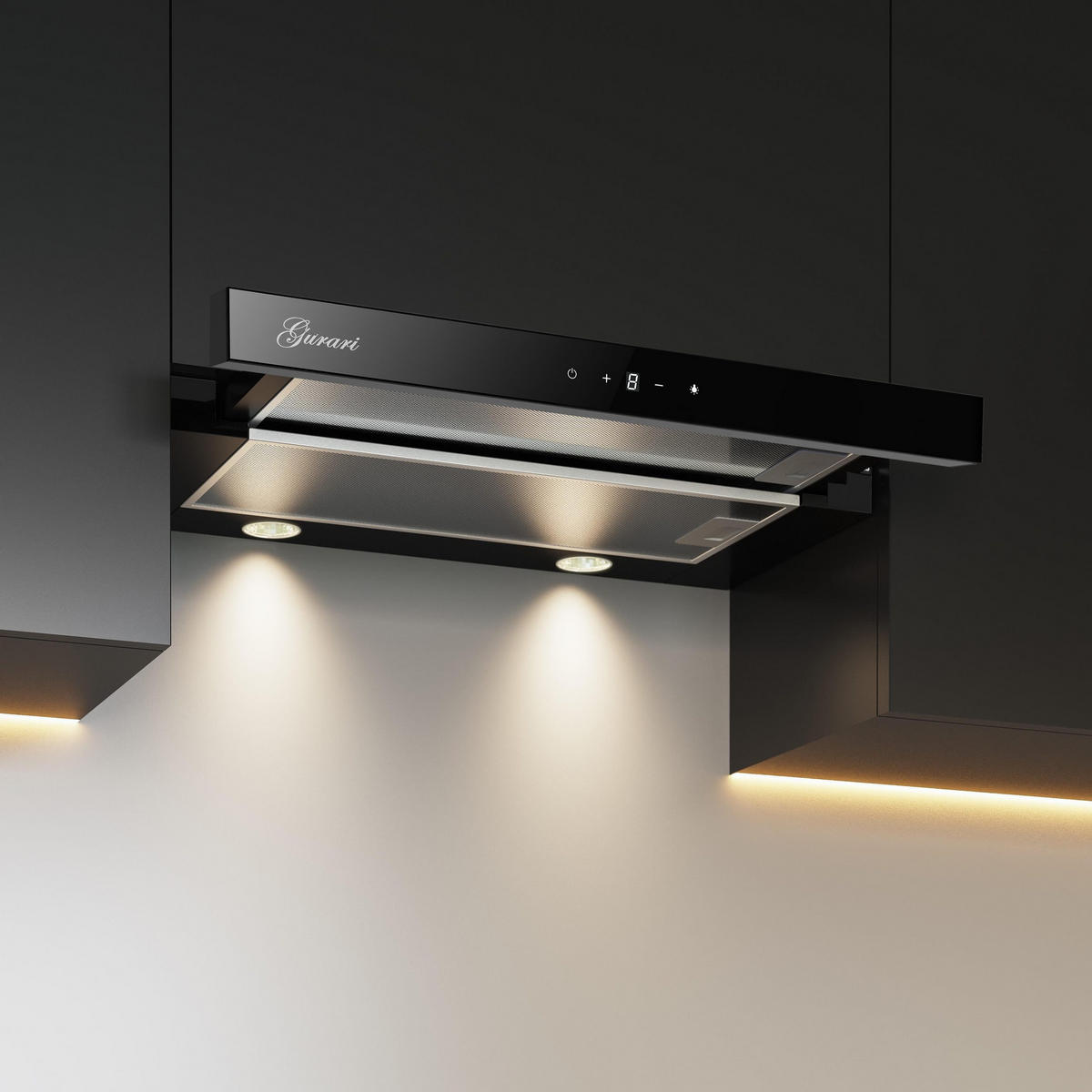 DUNSTABZUGSHAUBE CH 3003 C 60 cm Schwarz - Schwarz, Metall (60/28/49cm) - Gurari