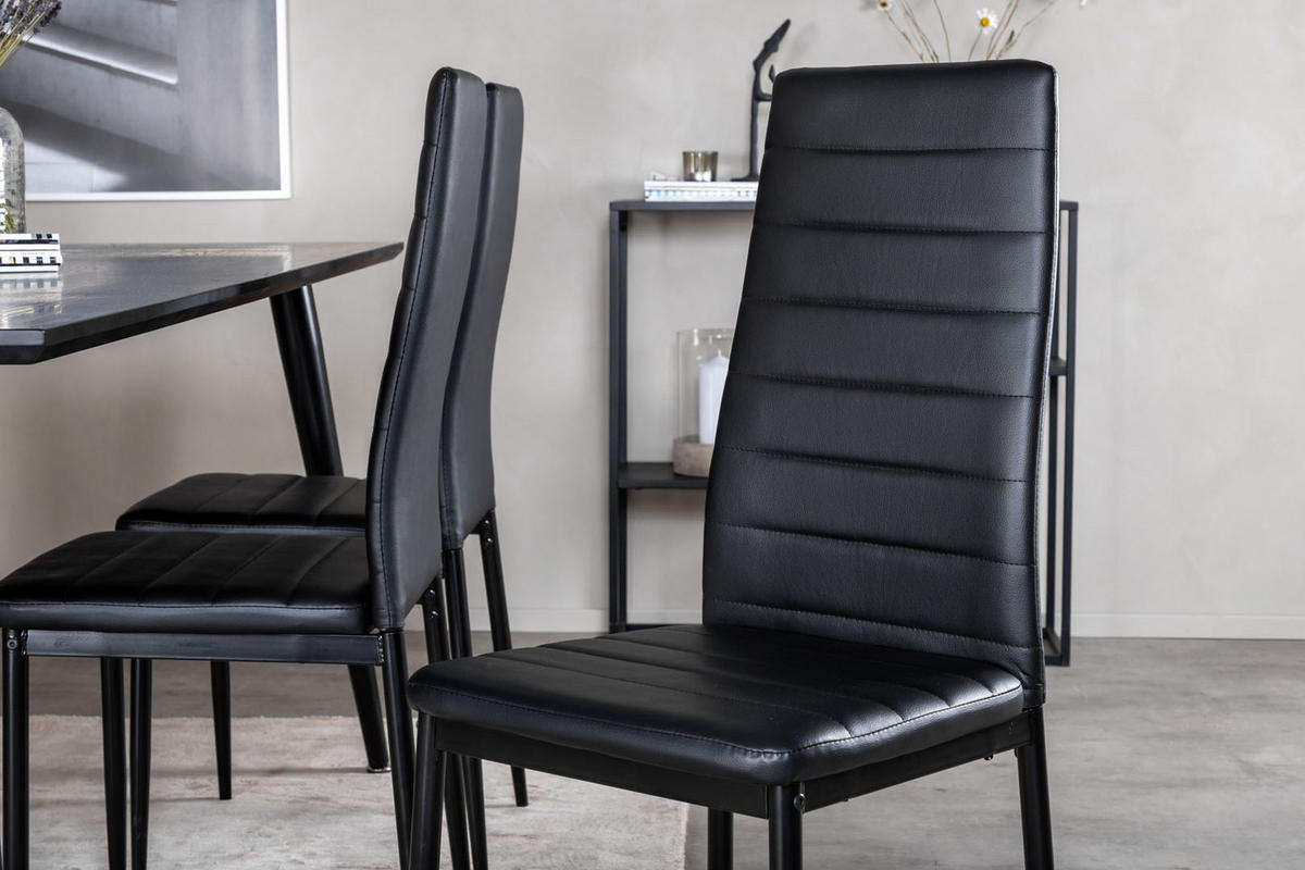 TISCHGRUPPE Schwarz - Schwarz, Holzwerkstoff (90/75/180cm) - ebuy24