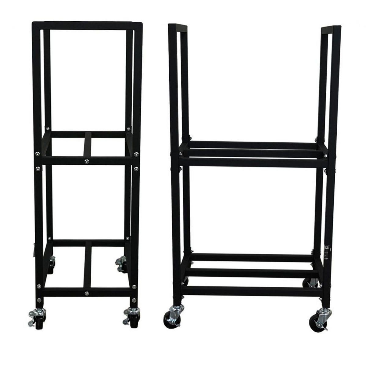 KAMINHOLZREGAL Phoenix innen & außen mit Rollen 82x44x28cm Schwarz - Schwarz, Metall (44/82/28cm) - PROREGAL