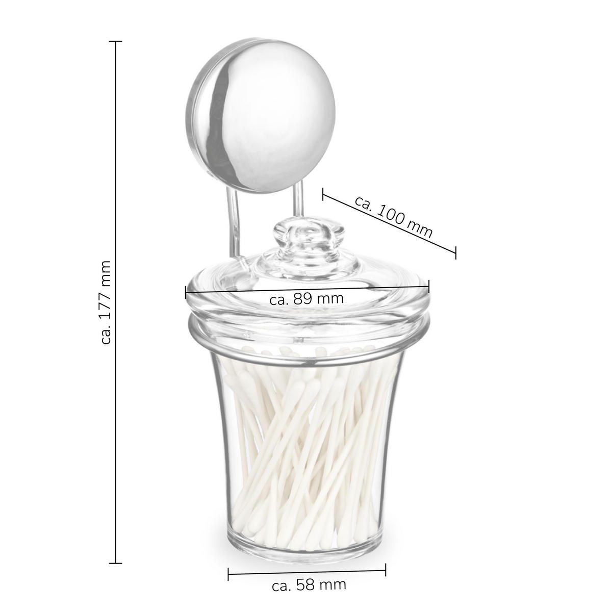 WATTESTÄBCHENHALTER MOON-LOC, transparent - Edelstahlfarben, Kunststoff (89/117/89cm) - bremermann