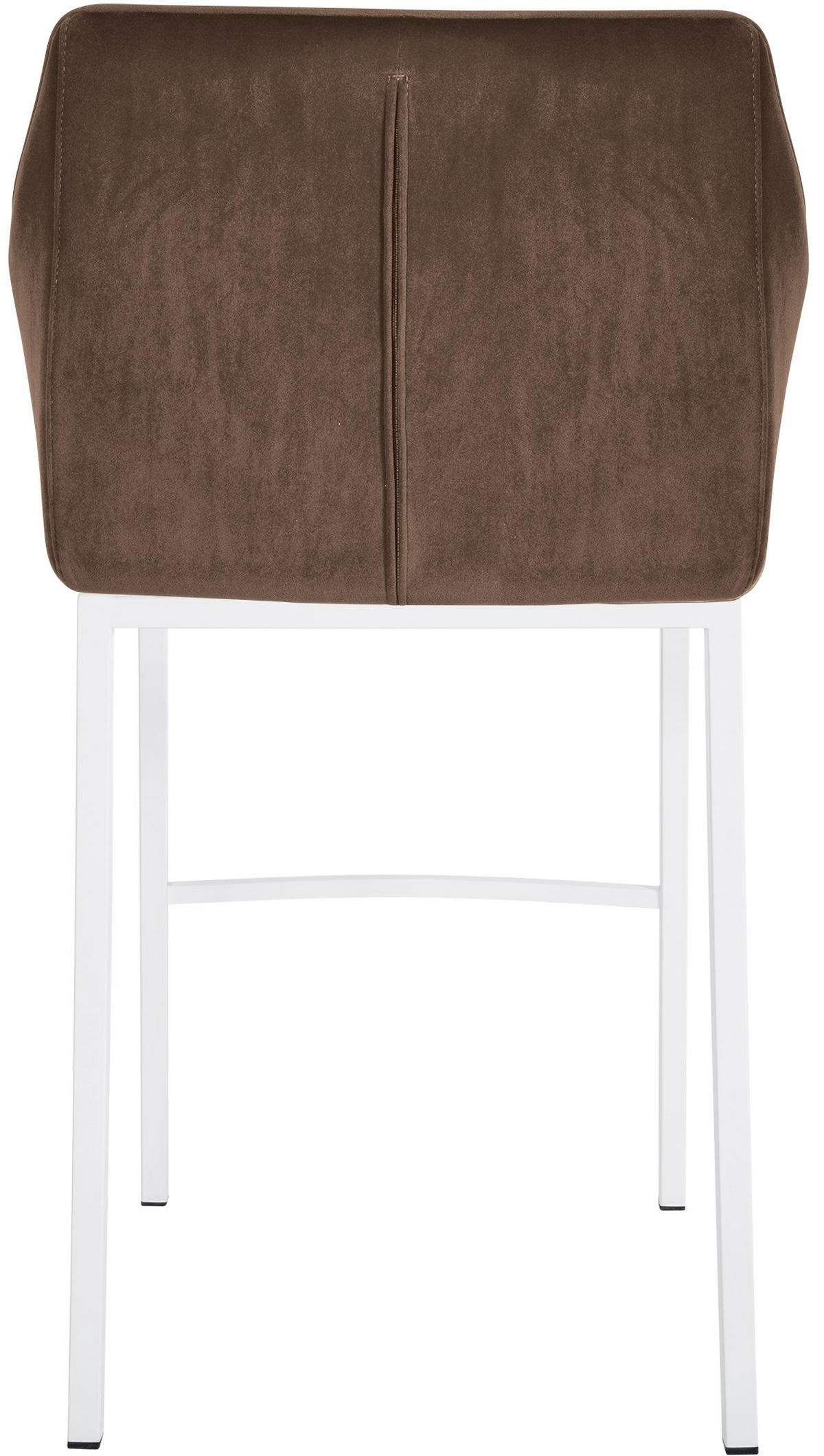 BARHOCKER 2er Set Samt Braun - Weiß/Braun, Textil (64/110/48cm) - CLP