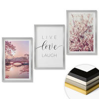 WANDBILDER 3er Set - 40x60 cm Silberner Rahmen - Blumenbrücken-Inschriftenmotiv - Silberfarben, Kunststoff (40/60cm) - ArtPrintCave
