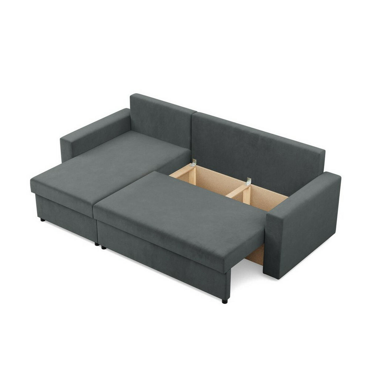 ECKSOFA Neo mit gerader Armlehnen dunkelgrau - Dunkelgrau, Textil (231/140cm) - SIMKAM Furniture