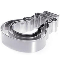 AUSSTECHFORM-SET Schneemann 3-teilig Silber - Silberfarben, Metall (8.5/2.5/13cm) - La Cucina
