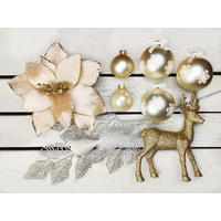 LAALU CHRISTBAUMKUGEL-SET 120 Stück in Luxusbox SOFT TONES für Weihnachtsbäume 240-270 cm - Silberfarben/Weiß, Kunststoff/Metall (55/50/75cm) - LAALU