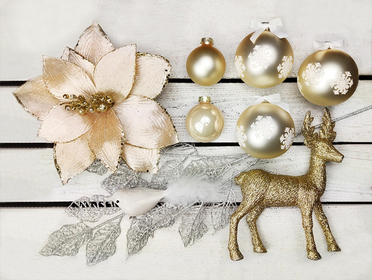 LAALU CHRISTBAUMKUGEL-SET 120 Stück in Luxusbox SOFT TONES für Weihnachtsbäume 240-270 cm - Silberfarben/Weiß, Kunststoff/Metall (55/50/75cm) - LAALU