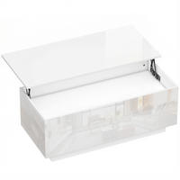 COUCHTISCH höhenverstellbar Spanplatte Hochglanzweiß - Weiß Hochglanz, Holzwerkstoff (102/48/54.5cm) - HOMCOM