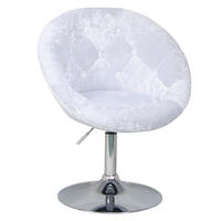 COCKTAILSESSEL HAVANNA Samt Weiß - Silberfarben/Weiß, Textil (62/88/58cm) - SVITA