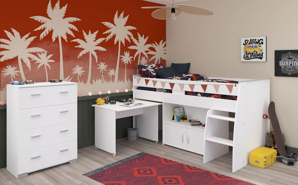KINDERZIMMER SET Parisot Reverse 2-tlg. Holzdekor Weiß - Weiß, Kunststoff (100/1/200cm) - 58aufmkessel