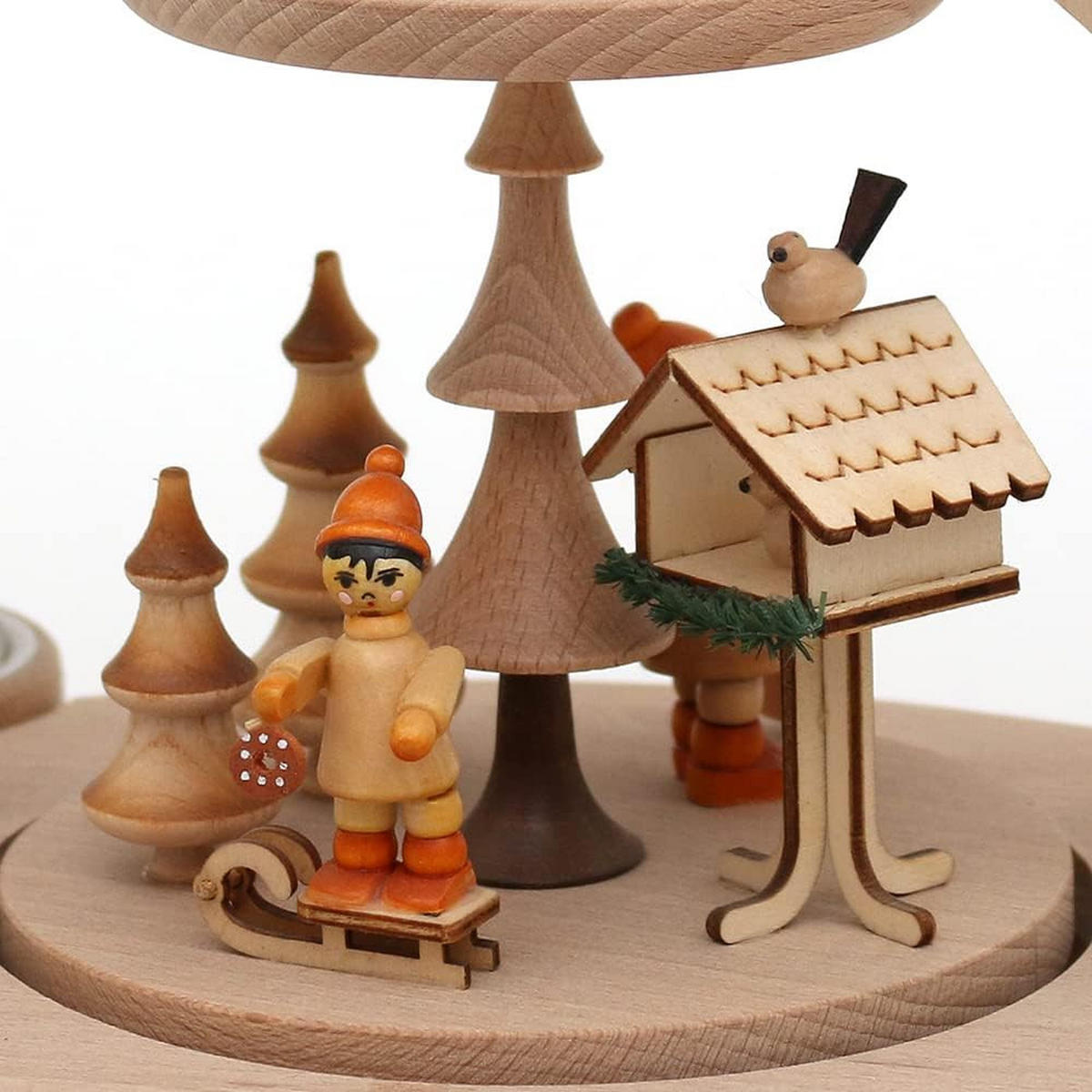 PYRAMIDE Vogelfütterung 20/24/35 cm - Multicolor, Holz (0.1/35/0.1cm) - Dekoteam24