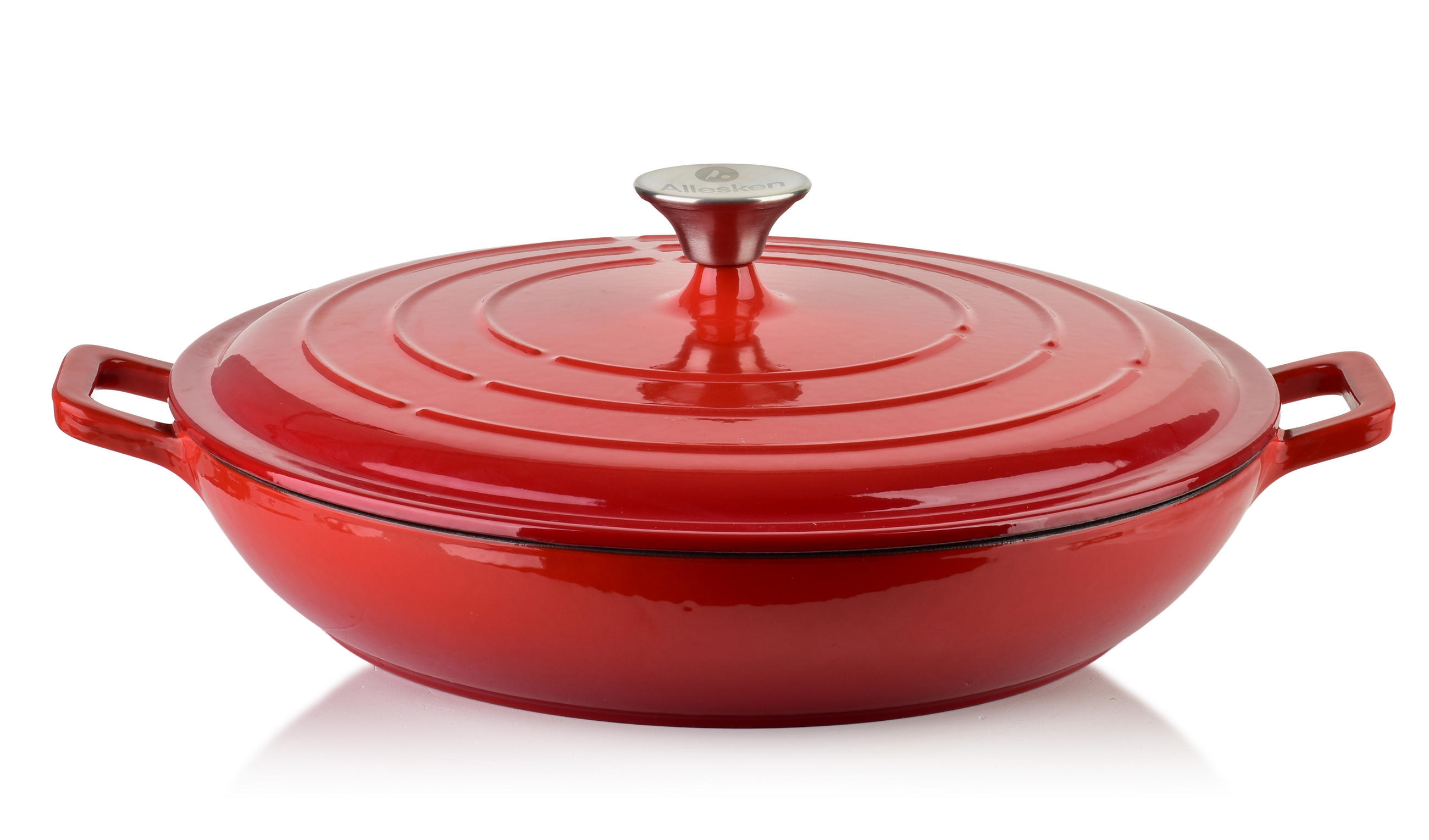 BRATPFANNE Rodeluxe Rot 31x31x6 cm Metall - Rot, Metall (31cm) - Mondex