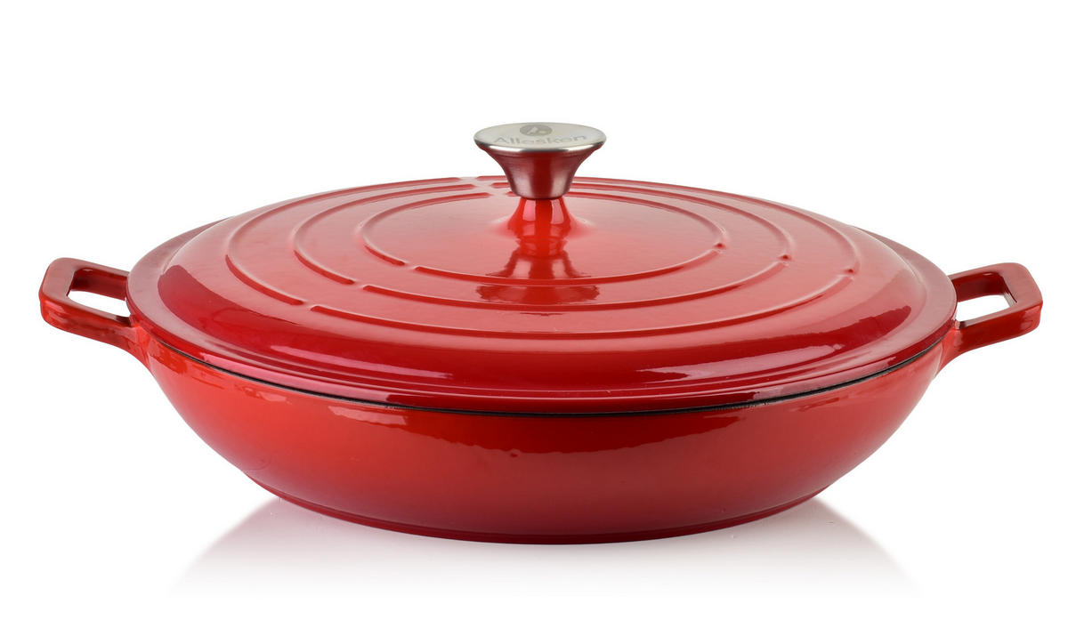 BRATPFANNE Rodeluxe Rot 31x31x6 cm Metall - Rot, Metall (31cm) - Mondex