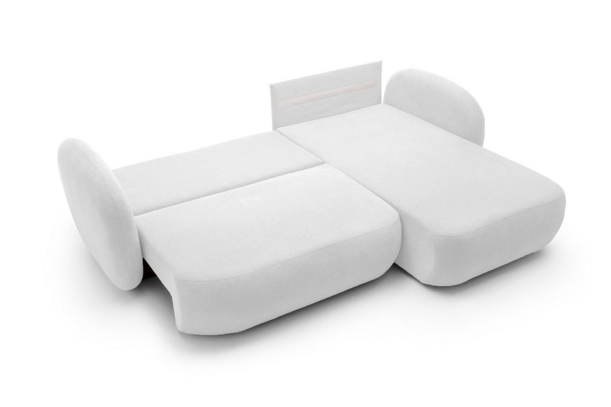 ECKSOFA OLIO L-Form Schlaffunktion mit Bettkasten, lose Rückenkissen, freistehend, RECHTS 248x174 cm Silver-coloured - Silberfarben, Holz/Textil (248/174cm) - DomoHome