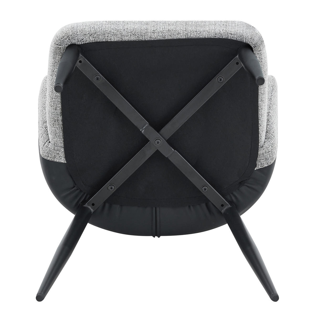STUHL 2er-Set Esszimmer 83 cm Stoff Grau/Schwarz - Grau, Metall (56.5/83/53cm) - Meubliv