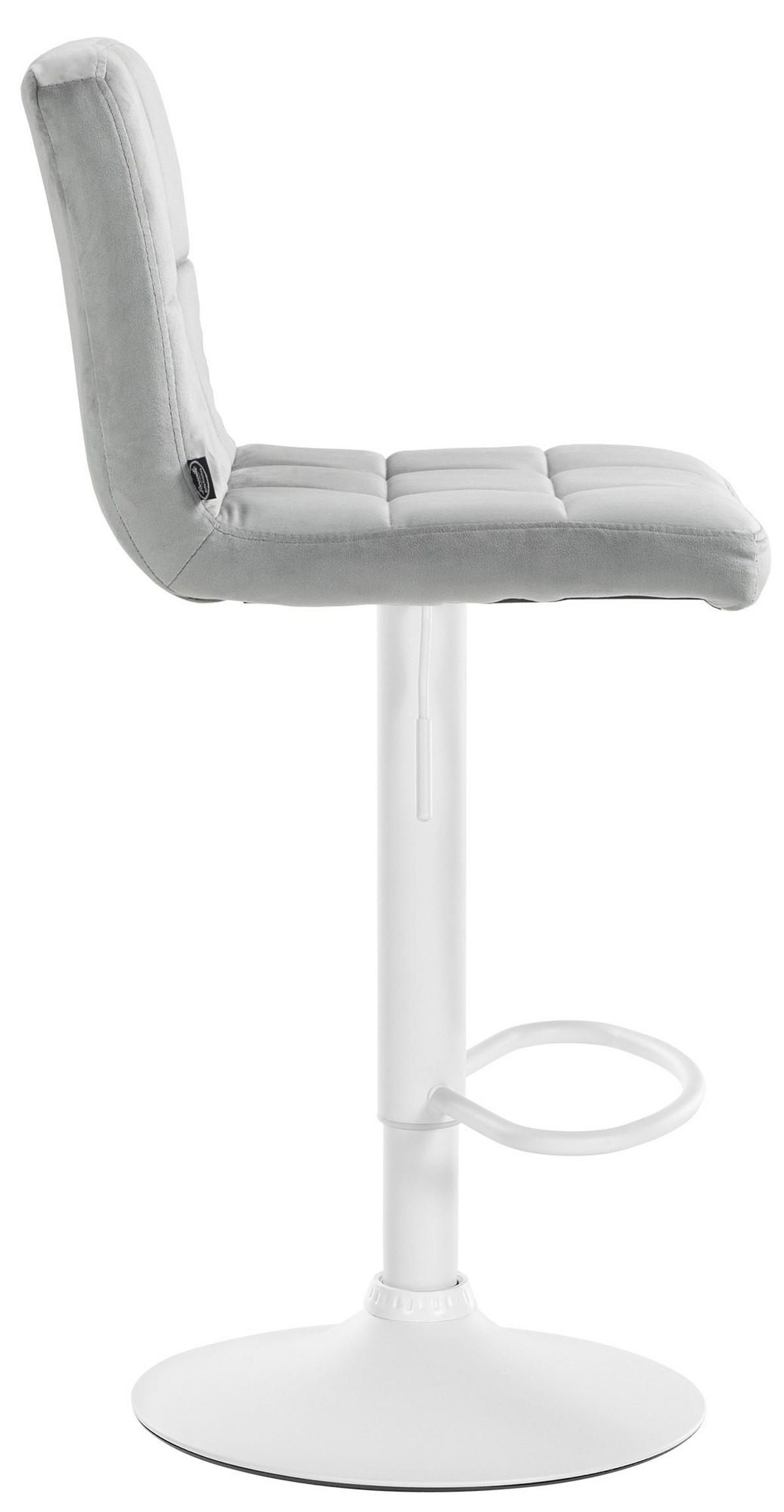 BARHOCKER Samt grau - Weiß/Grau, Textil/Metall (46/94/47cm) - CLP