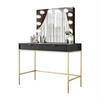 SCHMINKTISCH MIT SPIEGEL CORTADO ELITE GOLD SCHWARZ - Schwarz, Holzwerkstoff (104/78/50cm) - Lookway