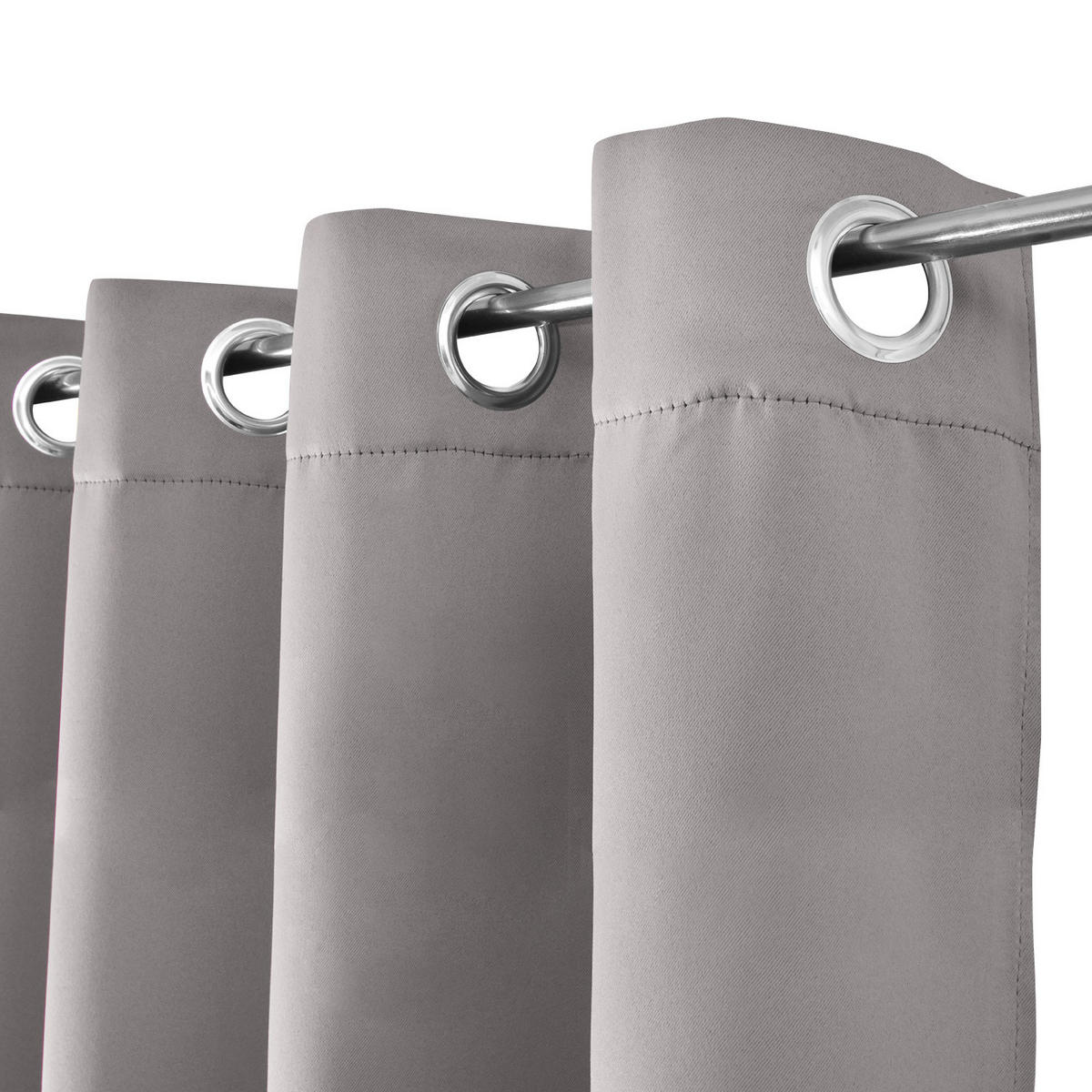 VORHANG Amelie BO mit Öse 140x245cm Grau (2tlg) - Grau, Textil (140/245/1cm) - Beautissu 