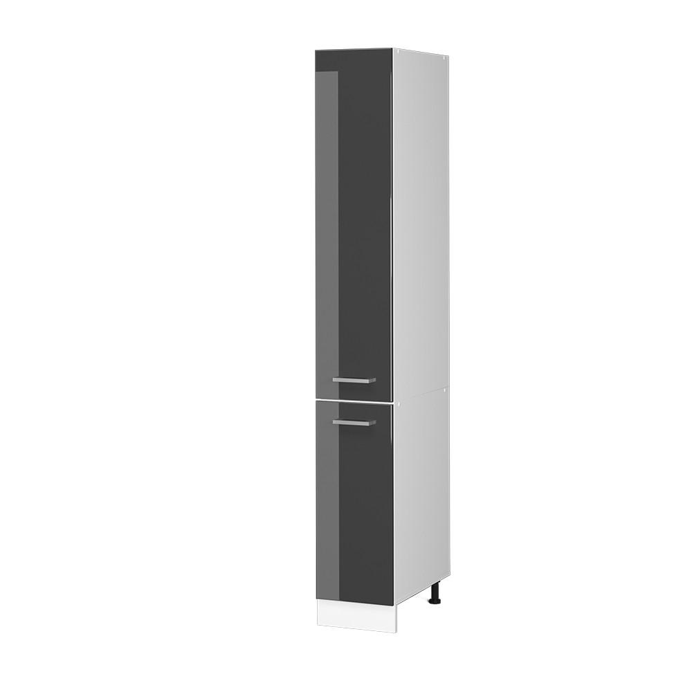 APOTHEKERSCHRANK R-Line Anthrazit Hochglanz 30 cm - Anthrazit/Weiß, Holzwerkstoff (30/206.8/57.2cm) - Vicco