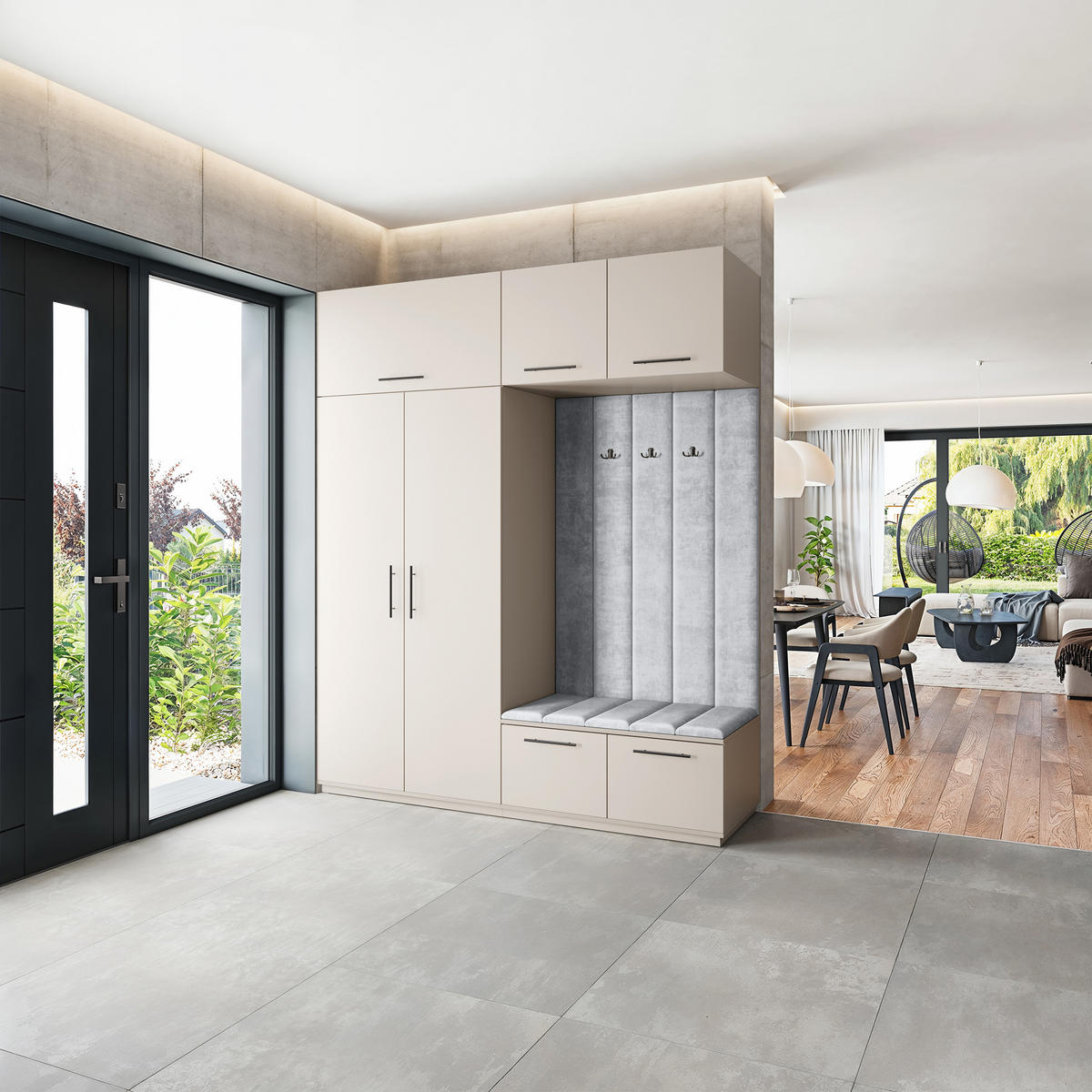 GARDEROBENSCHRANK REMA 200/240/60 cm Modern Kaschmir - Kaschmir, Holzwerkstoff (200/240/60cm) - MASSENO