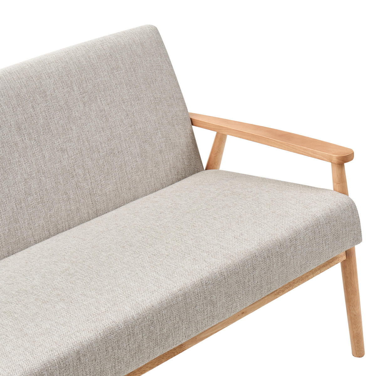 SOFA 2-Sitzer Hellbraun/Grau Esrum - Hellbraun/Grau, Holz/Textil (111/79/72cm) - Beliani