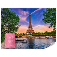 FOTOTAPETE Eiffelturm Paris Architektur 3D 500x350 - Blau/Gelb, Papier (500/350cm) - Muralo