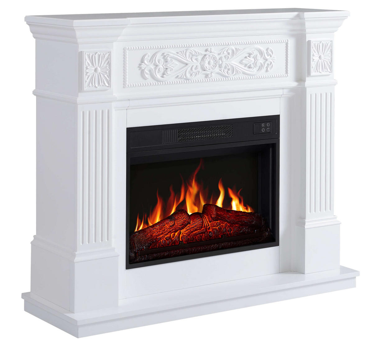 ELEKTROKAMIN Toscana AF23S Weiß – Breite 107 cm, 3D-Flammeneffekt, LED-Beleuchtung, Heizfunktion - Weiß, Glas/Holzwerkstoff (106.6/92.5/37cm) - ArtiFlame