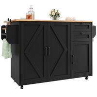 KÜCHENINSEL in Schwarz Servierwagen mit Speicherraum und Snackregalen für Küche und Esszimmer, B120/T43.2/H92 cm - Schwarz, Holzwerkstoff/Metall (120/92/43.5cm) - STILVORA
