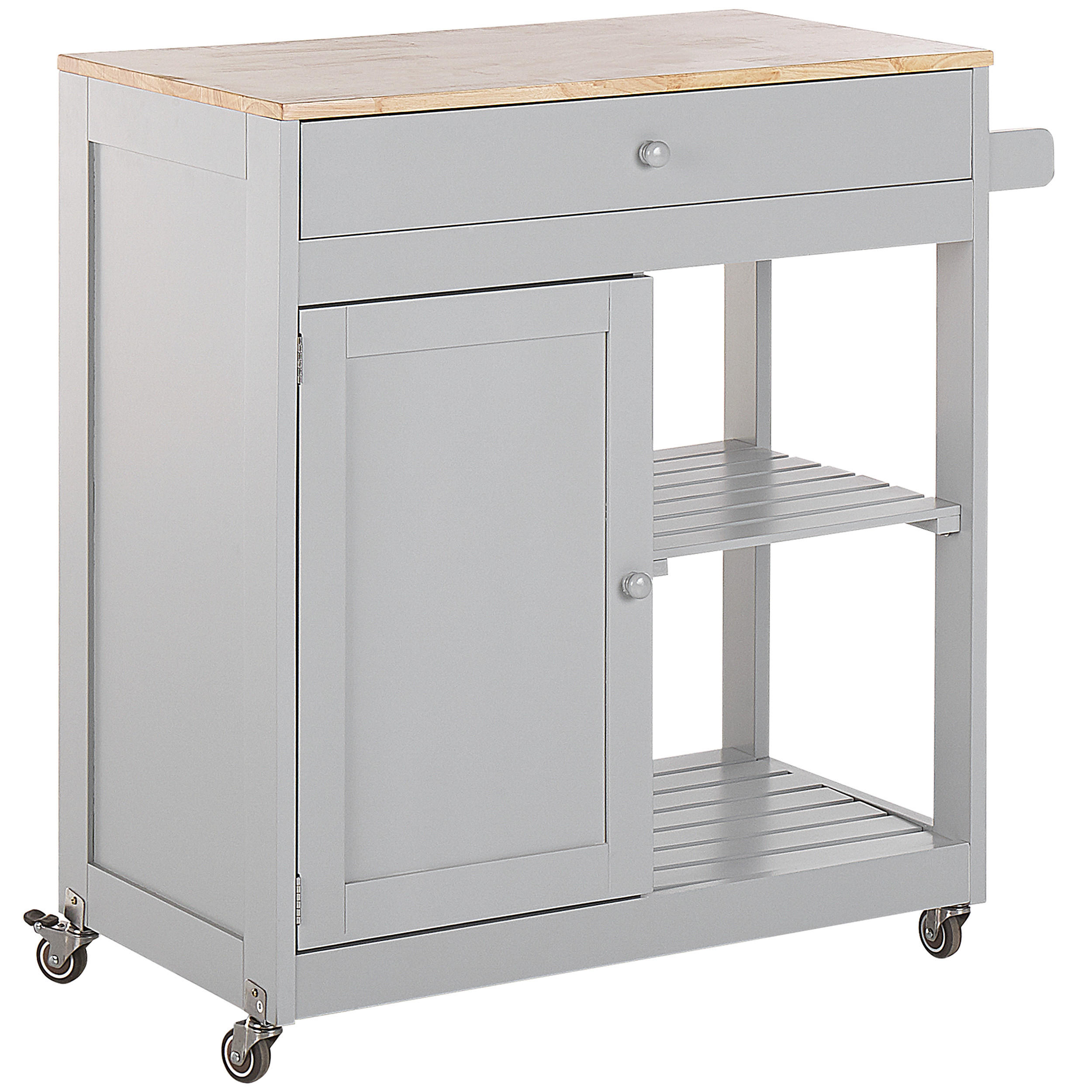 SERVIERWAGEN Grau Trapani - Hellbraun/Grau, Holzwerkstoff (75/87/44cm) - Beliani