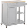 SERVIERWAGEN Grau Trapani - Hellbraun/Grau, Holzwerkstoff (75/87/44cm) - Beliani