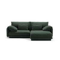 ECKSOFA rechts Torino aus strukturiertem Stoff moosgrün 3 Sitzplätze - Salbeigrün, Textil (170/220cm) - Micadoni