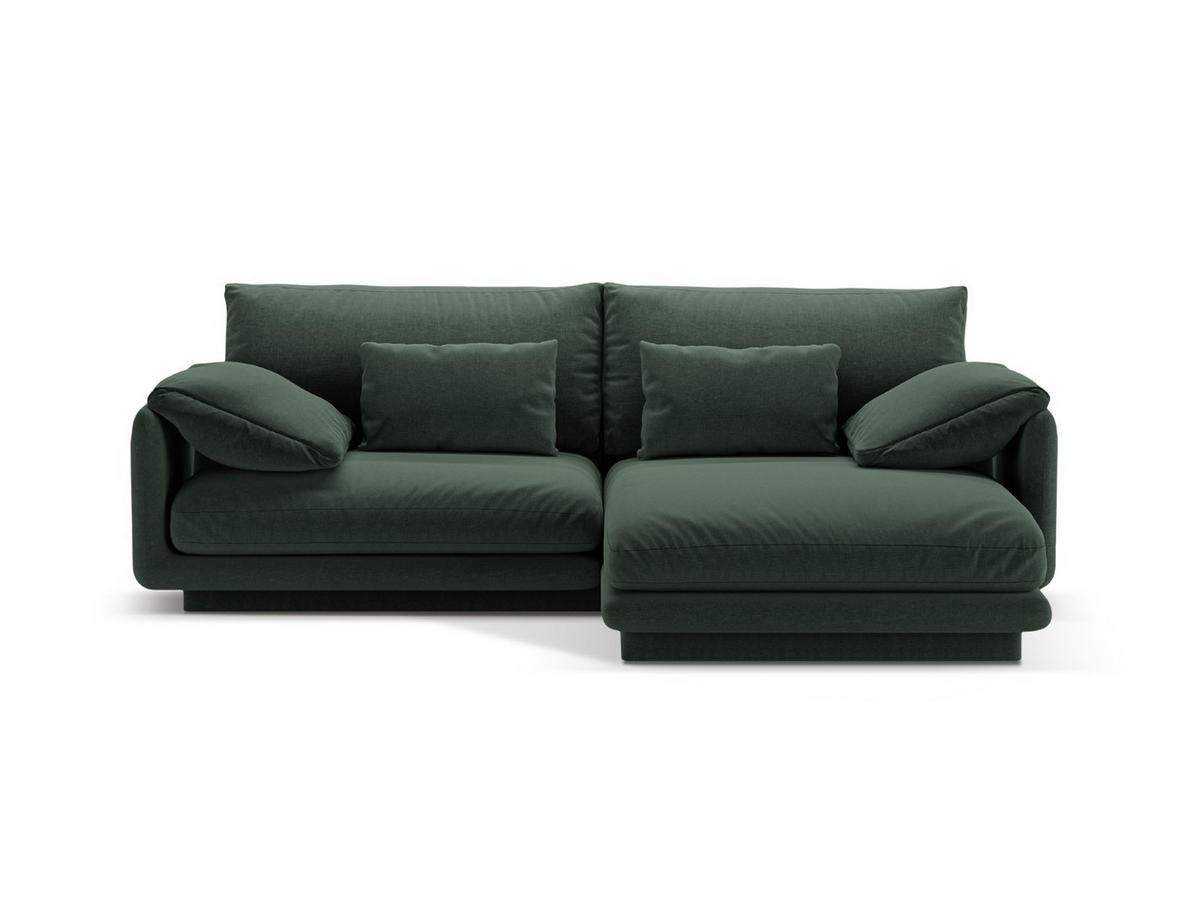 ECKSOFA rechts Torino aus strukturiertem Stoff moosgrün 3 Sitzplätze - Salbeigrün, Textil (170/220cm) - Micadoni