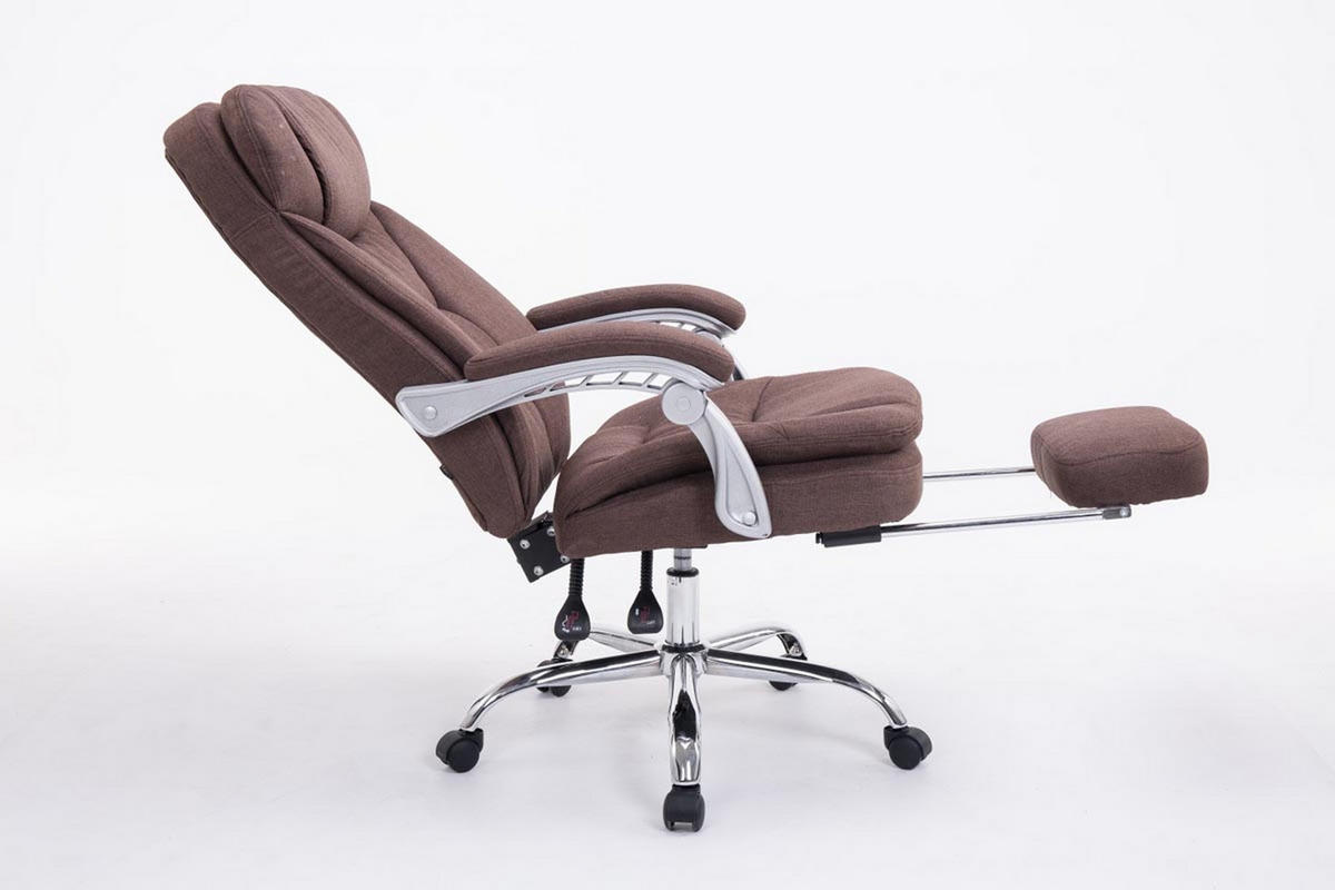 BÜROSTUHL XL Troja, Stoff Braun - Braun, Textil/Metall (67/122/67cm) - TPFLiving