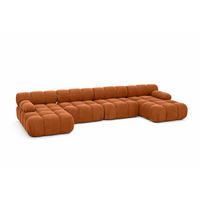 ECKSOFA U-Form XL, Stoff Velours Salvador, Braun, Selia U XL - Braun, Holz (380/70/160cm) - Kaiser Möbel