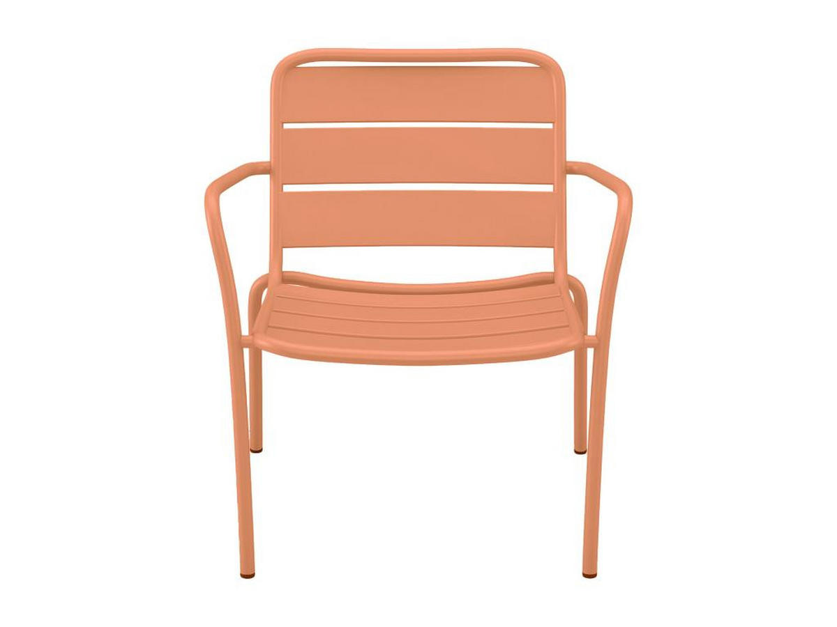 GARTENSESSEL niedrig & stapelbar - Metall - Hellorange - MIRMANDE von MYLIA - Orange, Metall (67.5/71.5/60cm) - Vente-Unique