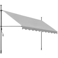 KLEMMMARKISE MIT HANDKURBEL , wasserabweisend, hellgrau - Hellgrau, Textil (400/304/180cm) - tectake