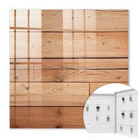 SCHLÜSSELBOX Weiß 30x30 cm – Türöffnung nach rechts - Holzbretter - Beige, Metall (30/30/5cm) - TULUP