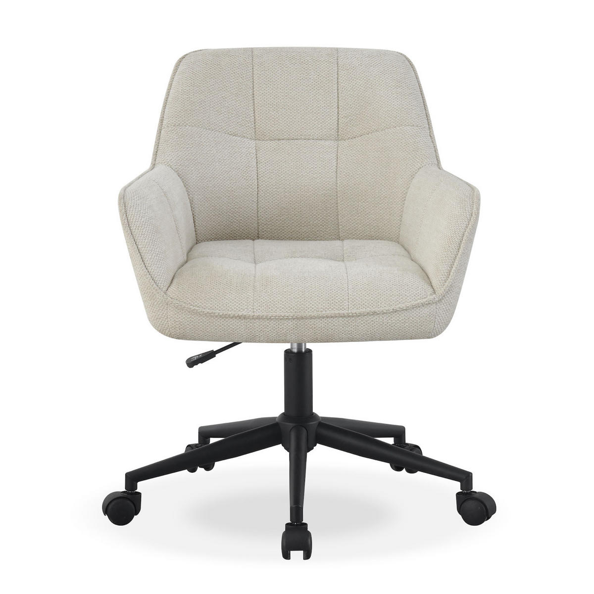 BÜROSTUHL MAX Cremeweiß höhenverstellbar 360°drehbar - Creme/Schwarz, Kunststoff/Textil (61/87/63cm) - DUBI Möbel
