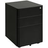 ROLLCONTAINER mobiler Aktenschrank mit 3 Schubladen Büroschrank Stahl Schwarz - Schwarz, Metall (48/59/39cm) - Vinsetto