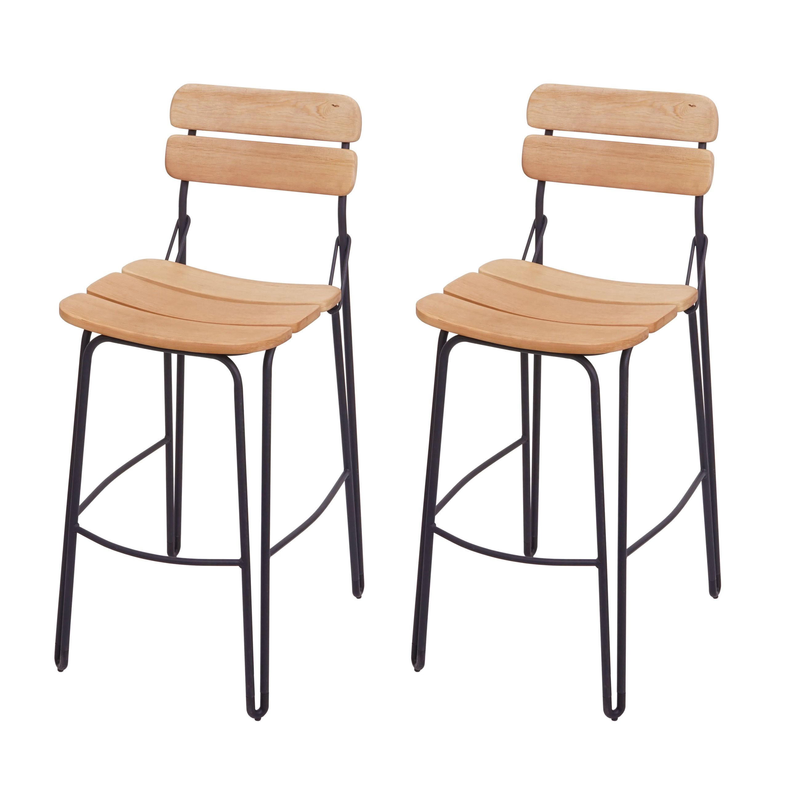 BARHOCKER Braun 2er-Set - Braun, Holz (44/105/57cm) - MCW