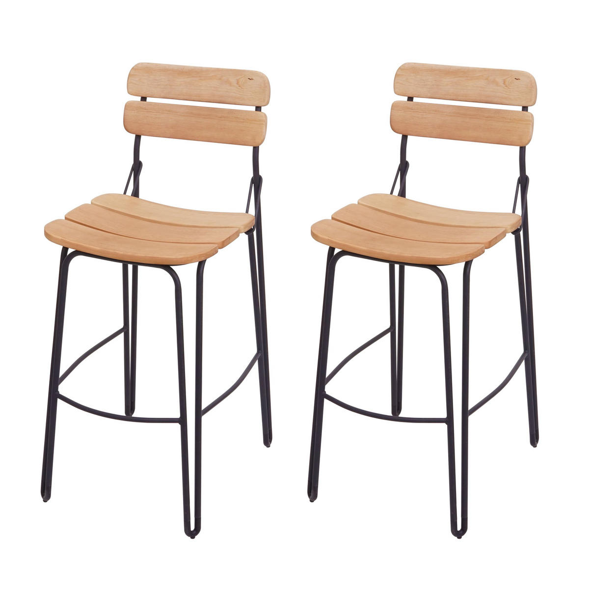 BARHOCKER Braun 2er-Set - Braun, Holz (44/105/57cm) - MCW